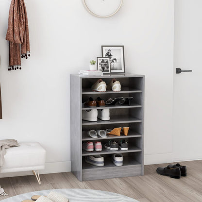 vidaXL Armoire à chaussures Gris béton 60x35x92 cm Aggloméré