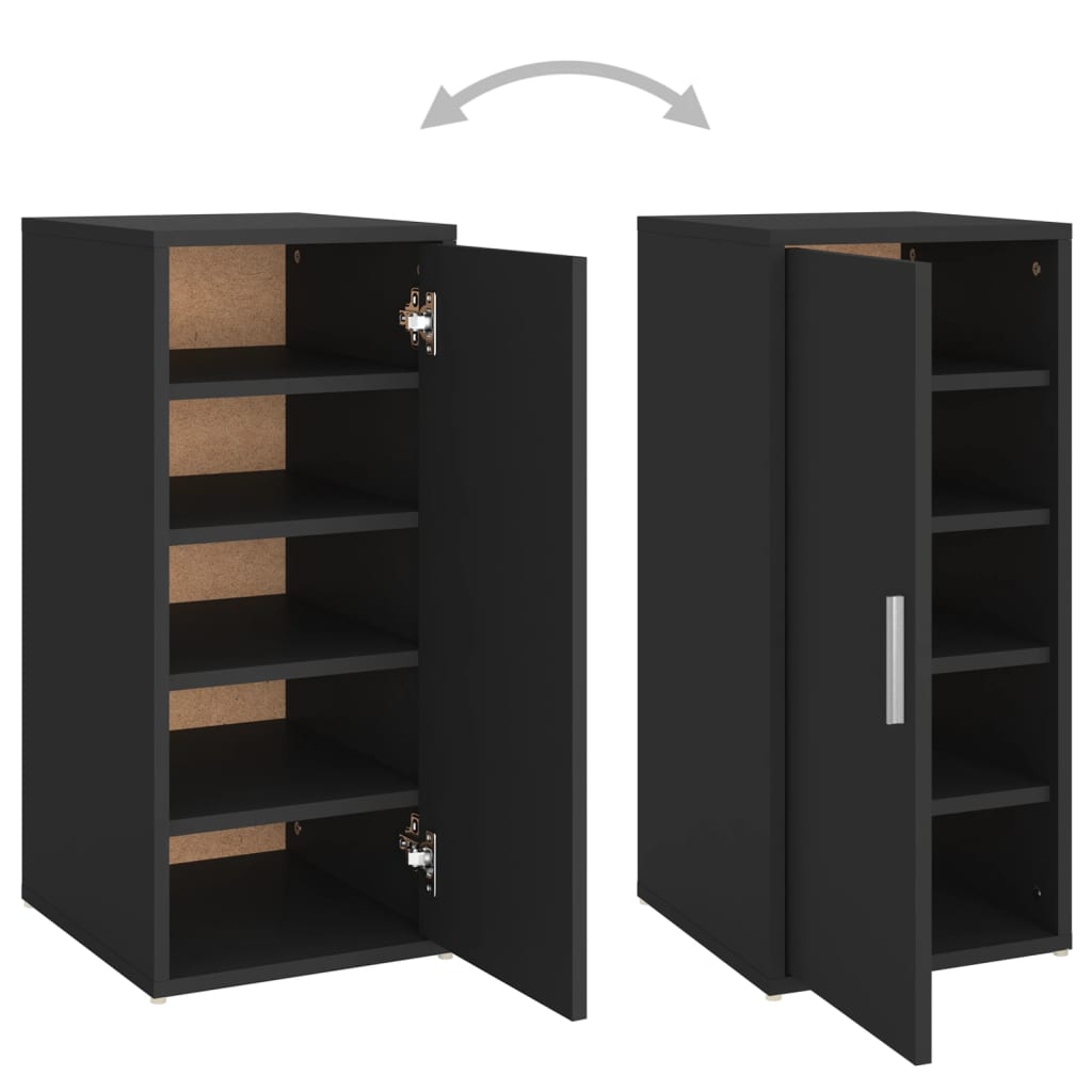 vidaXL Armoire à chaussures Noir 32x35x70 cm Aggloméré