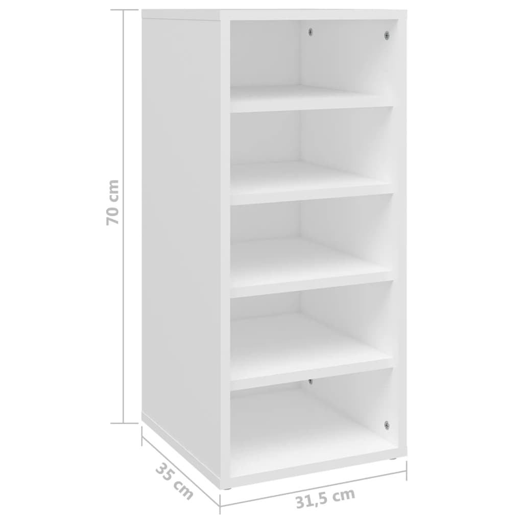 vidaXL Armoire à chaussures Blanc 31,5x35x70 cm Aggloméré