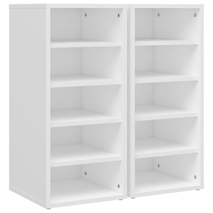 vidaXL Armoires à chaussures 2 pcs Blanc 31,5x35x70 cm Aggloméré