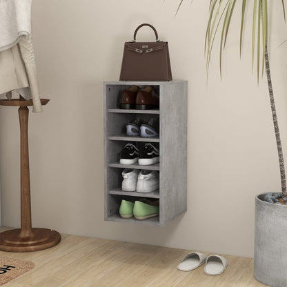 vidaXL Armoire à chaussures Gris béton 31,5x35x70 cm Aggloméré