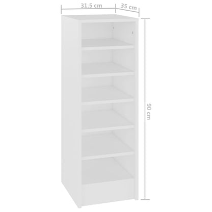 vidaXL Armoire à chaussures Blanc 31,5x35x90 cm Aggloméré