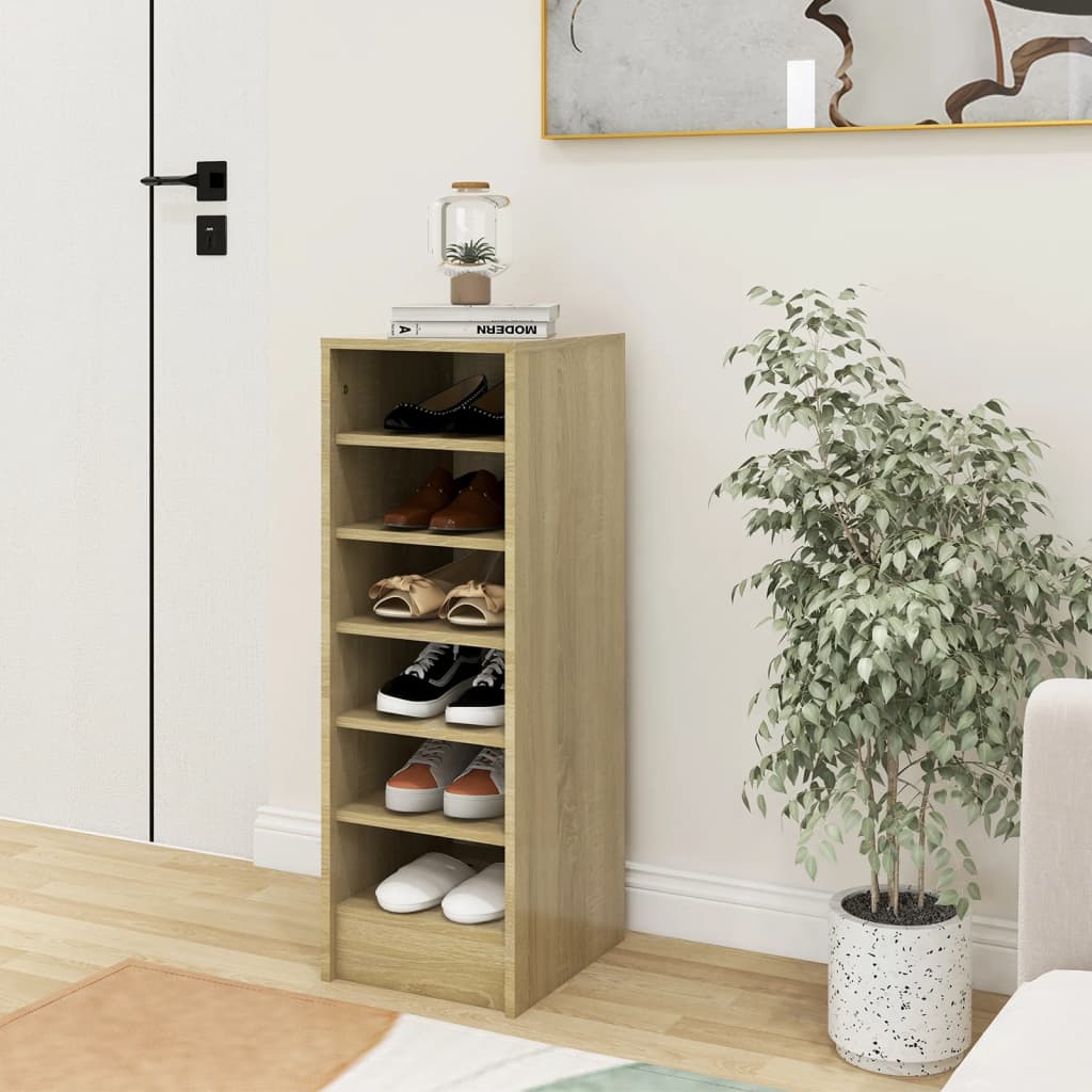 vidaXL Armoire à chaussures Chêne Sonoma 31,5x35x90 cm Aggloméré