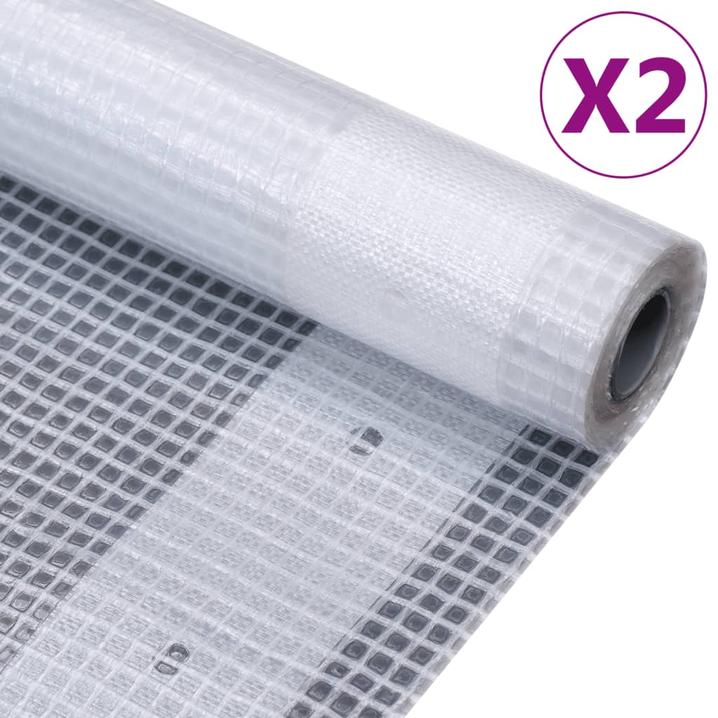 vidaXL Bâches Leno 2 pcs 260 g/m² 4x8 m Blanc