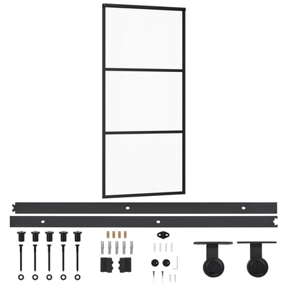 vidaXL Porte coulissante et quincaillerie Verre et Aluminium 90x205 cm