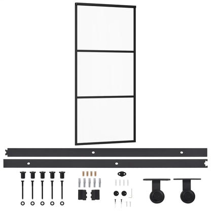 vidaXL Porte coulissante et quincaillerie Verre et Aluminium 90x205 cm