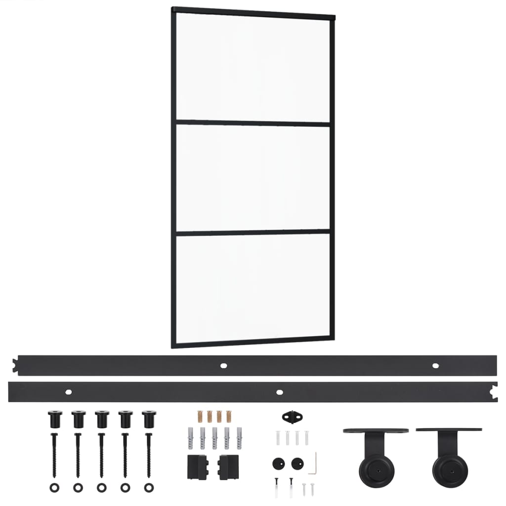 vidaXL Porte coulissante et quincaillerie Verre et Aluminium 102x205cm