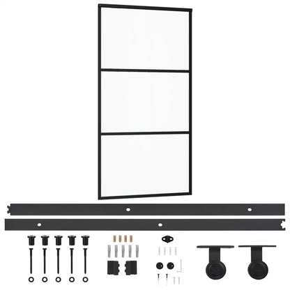 vidaXL Porte coulissante et quincaillerie Verre et Aluminium 102x205cm