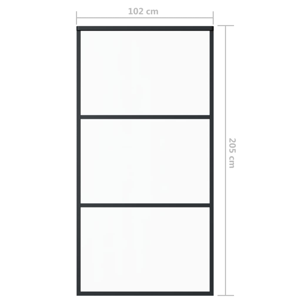 vidaXL Porte coulissante et quincaillerie Verre et Aluminium 102x205cm