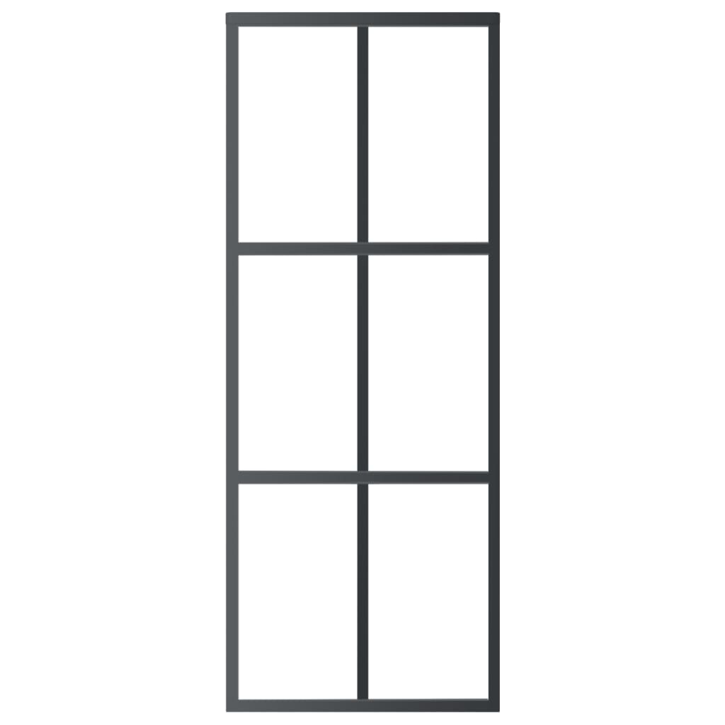 vidaXL Porte coulissante et quincaillerie Verre ESG/Aluminium 76x205cm