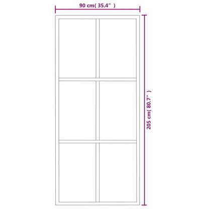 vidaXL Porte coulissante et quincaillerie Verre et Aluminium 90x205 cm