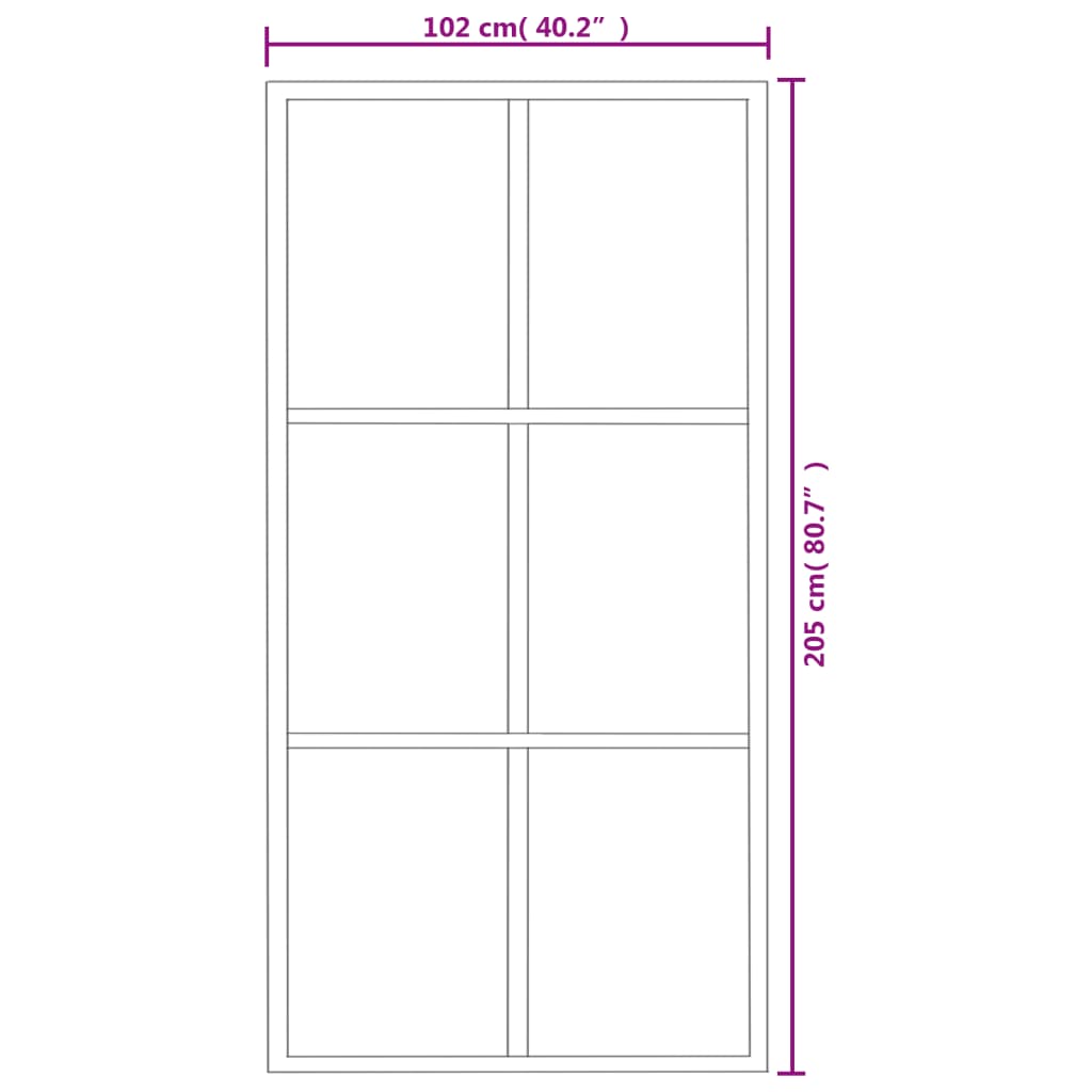vidaXL Porte coulissante et quincaillerie Verre et Aluminium 102x205cm