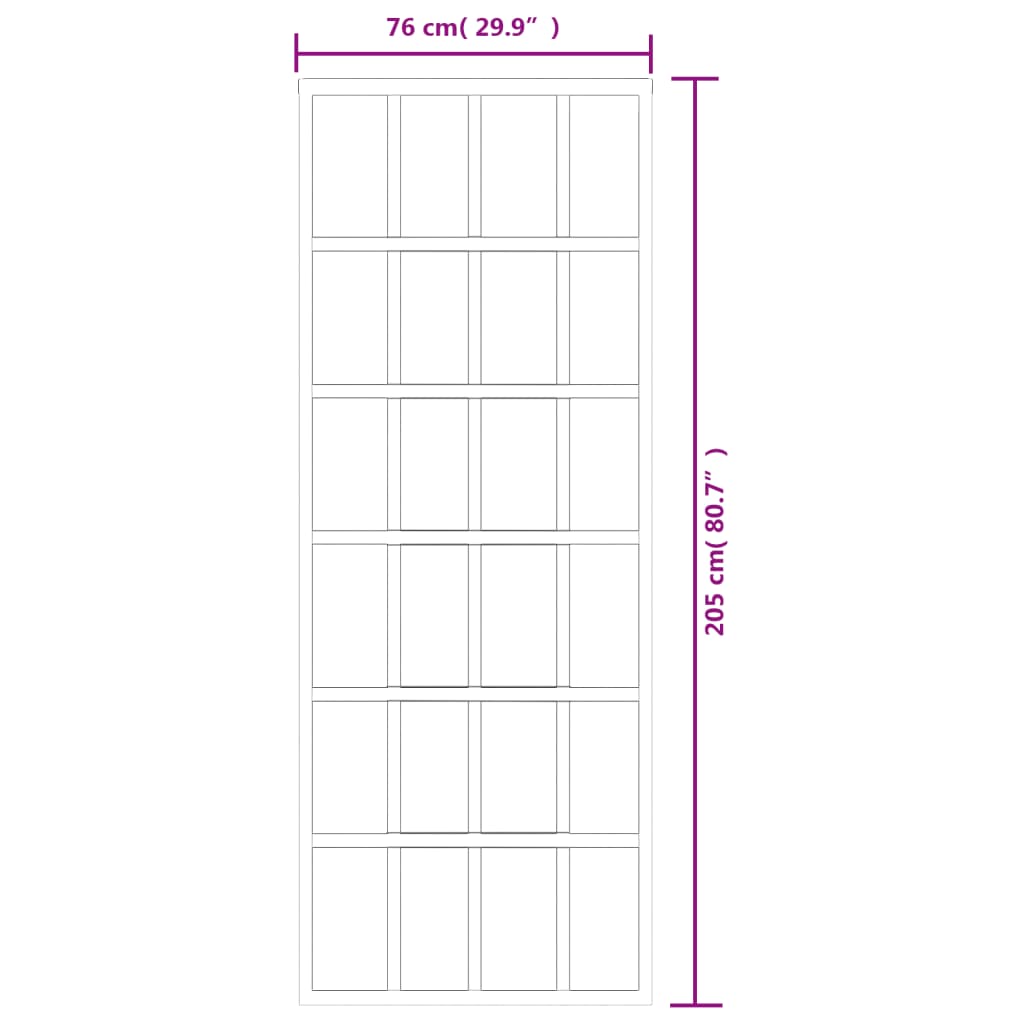 vidaXL Porte coulissante et quincaillerie Verre ESG/Aluminium 76x205cm