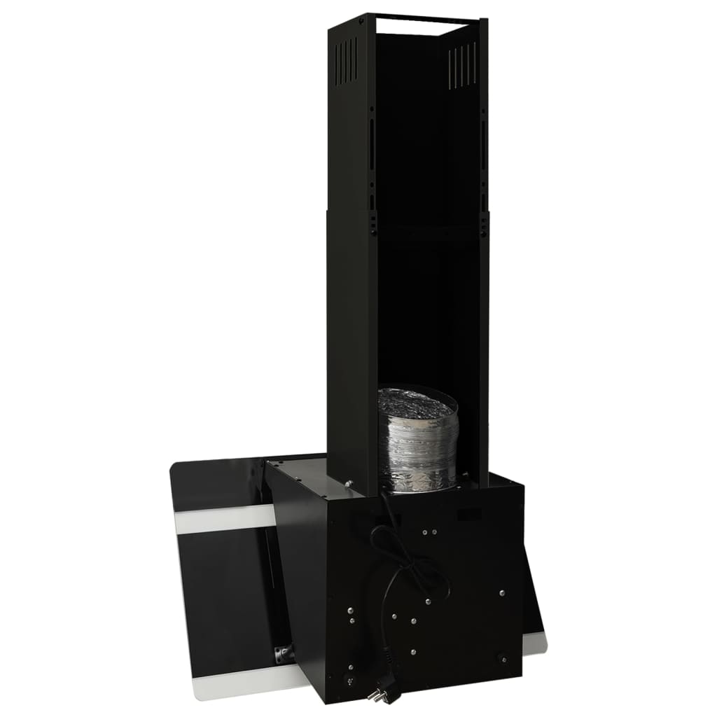 vidaXL Hotte murale 60 cm Acier et verre trempé Noir