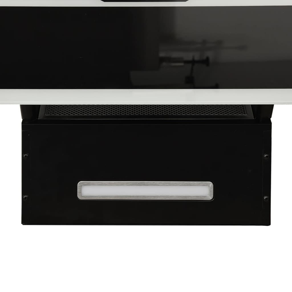 vidaXL Hotte murale 60 cm Acier et verre trempé Noir