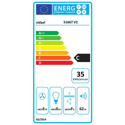 vidaXL Hotte murale 60 cm Acier et verre trempé Noir