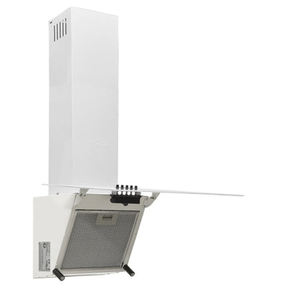 vidaXL Hotte murale 60 cm Acier et verre trempé Blanc