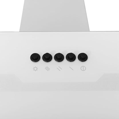 vidaXL Hotte murale 60 cm Acier et verre trempé Blanc