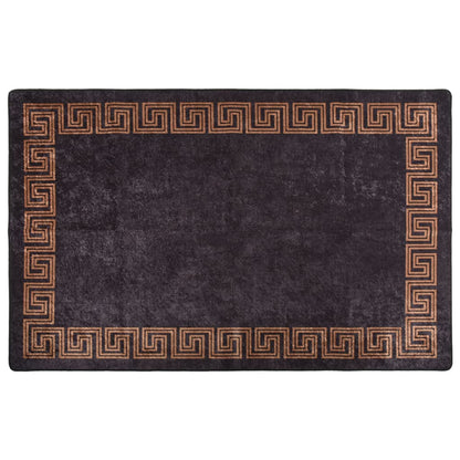 vidaXL Tapis lavable antidérapant 80x150 cm Noir et doré