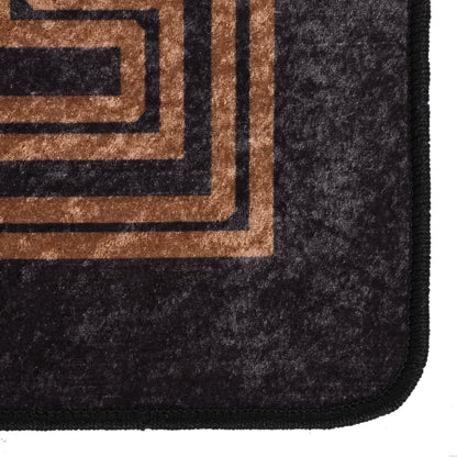 vidaXL Tapis lavable antidérapant 80x150 cm Noir et doré