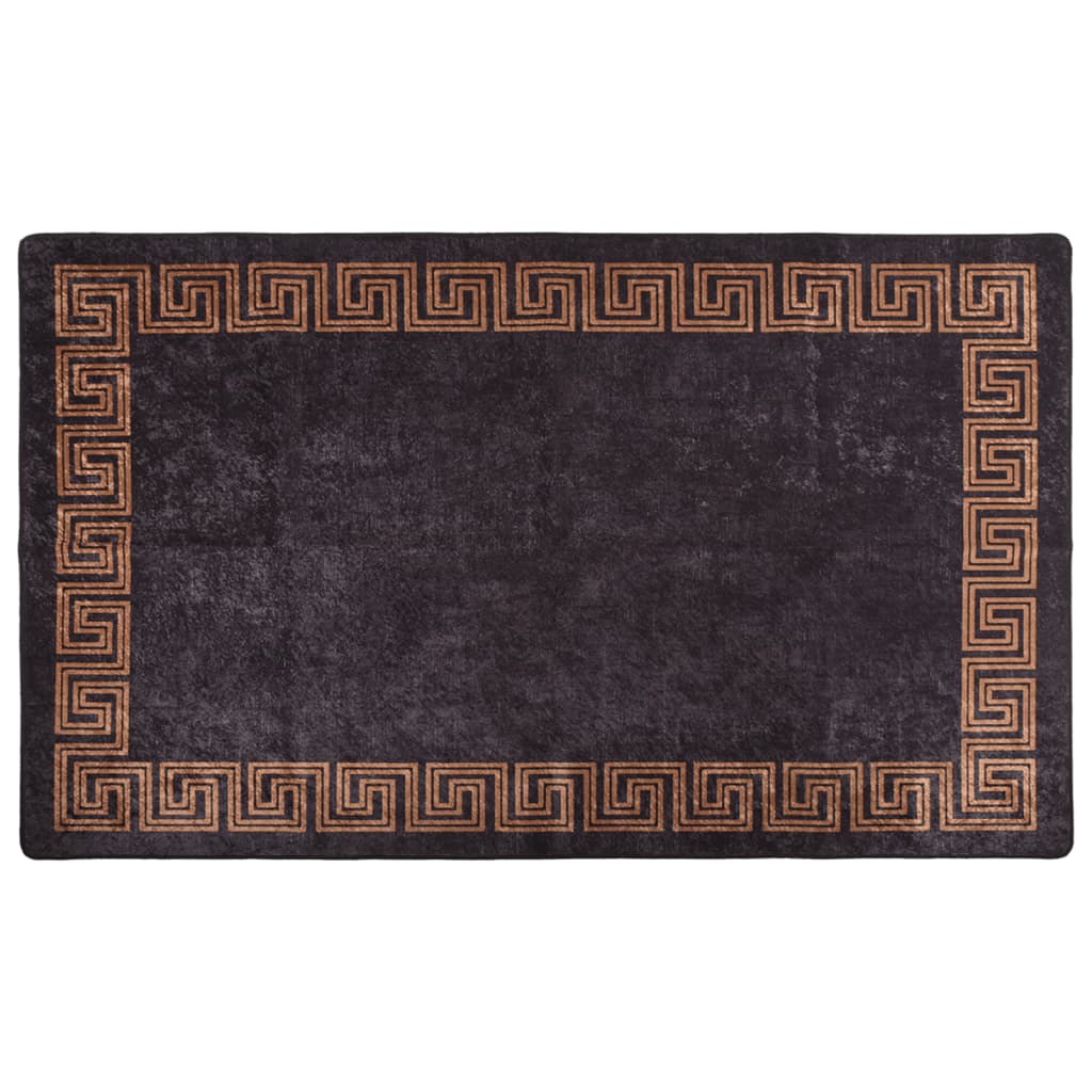 vidaXL Tapis lavable antidérapant 120x180 cm Noir et doré