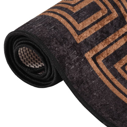 vidaXL Tapis lavable antidérapant 120x180 cm Noir et doré