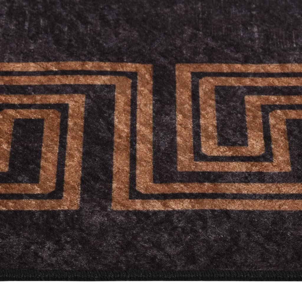 vidaXL Tapis lavable antidérapant 120x180 cm Noir et doré