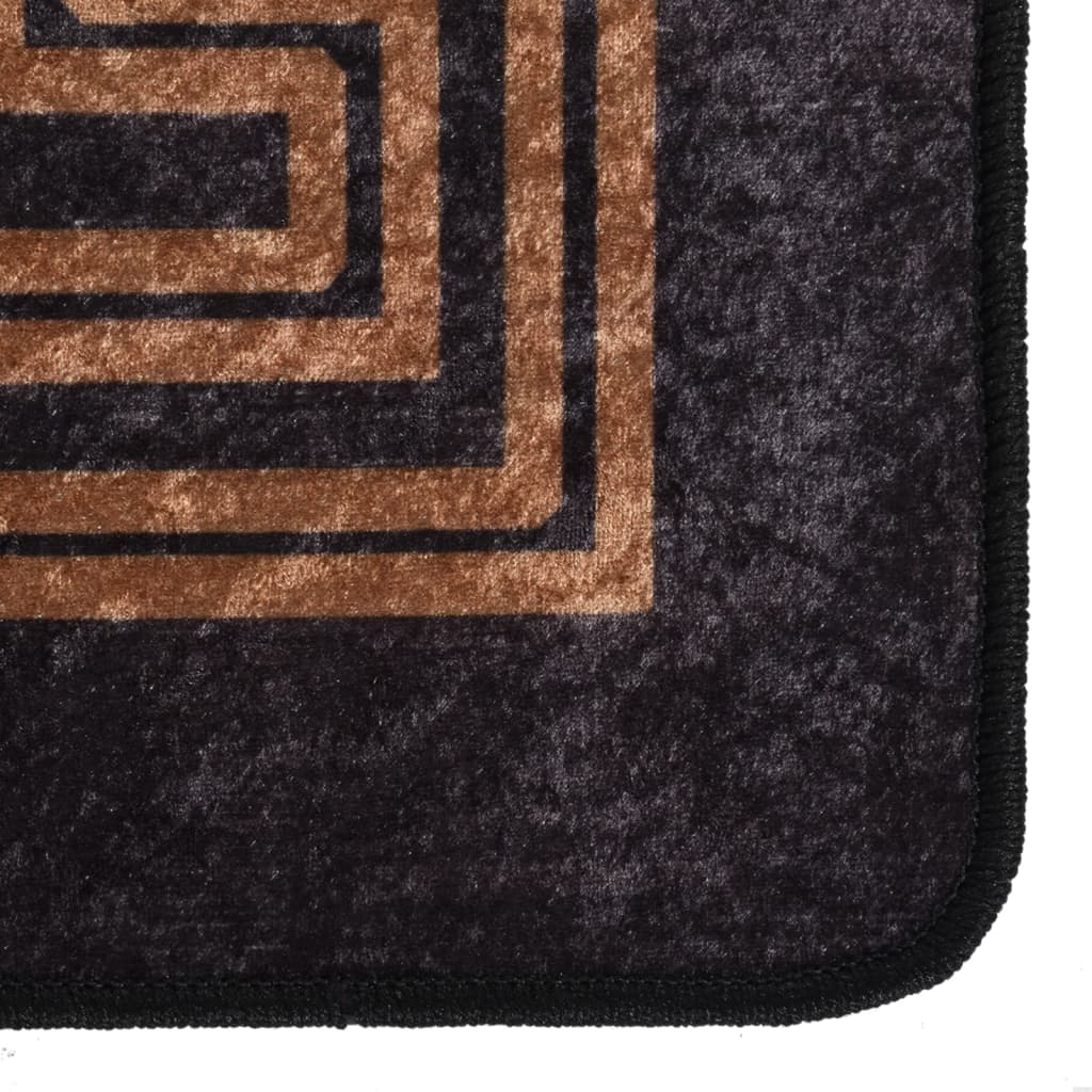 vidaXL Tapis lavable antidérapant 120x180 cm Noir et doré
