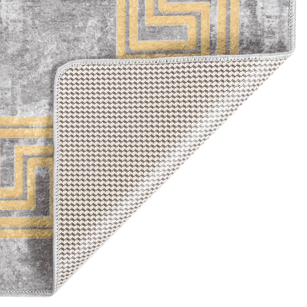 vidaXL Tapis lavable antidérapant 120x180 cm Gris
