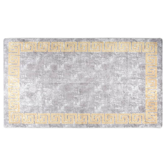 vidaXL Tapis lavable antidérapant 190x300 cm Gris