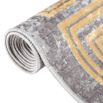 vidaXL Tapis lavable antidérapant 190x300 cm Gris