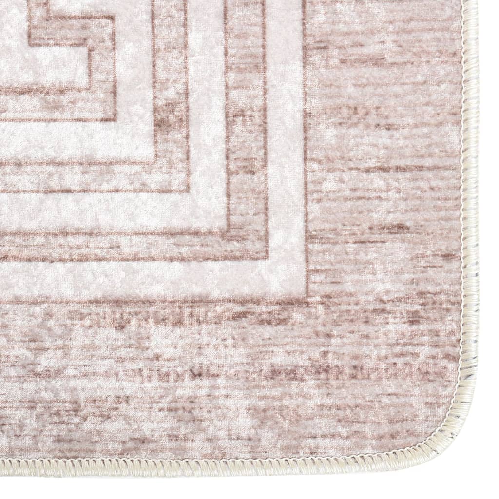 vidaXL Tapis lavable antidérapant 80x300 cm Beige