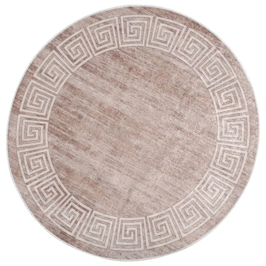 vidaXL Tapis lavable antidérapant φ120 cm Beige