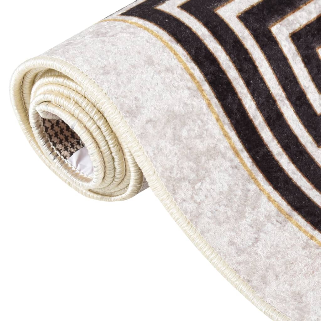 vidaXL Tapis lavable antidérapant 190x300 cm Beige clair