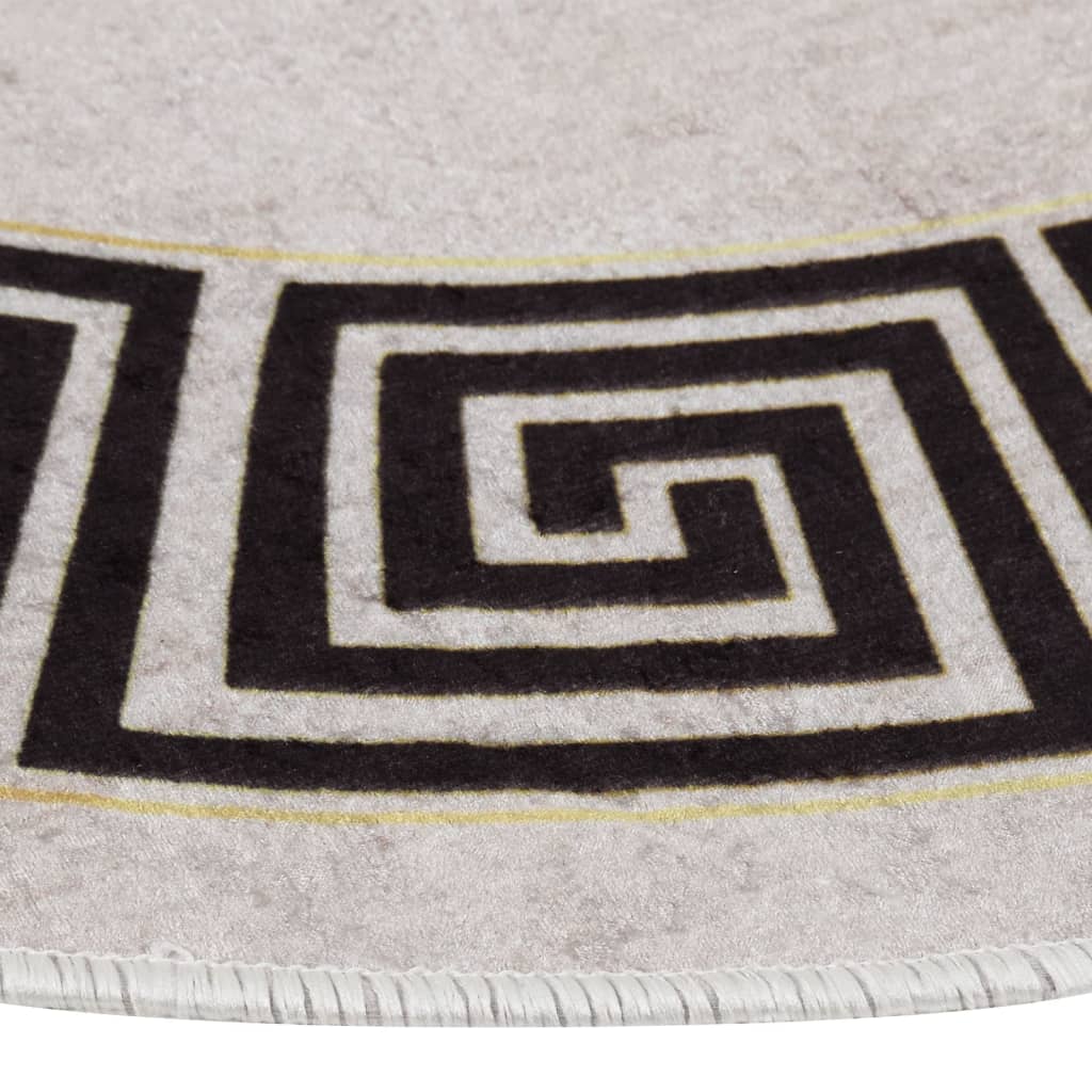 vidaXL Tapis lavable antidérapant φ120 cm Beige clair
