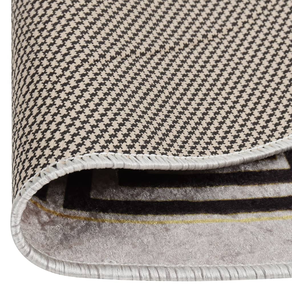 vidaXL Tapis lavable antidérapant φ120 cm Beige clair