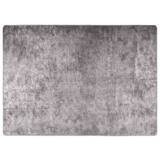 vidaXL Tapis lavable antidérapant 120x180 cm Gris
