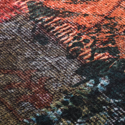 vidaXL Tapis lavable antidérapant Patchwork 80x150 cm Multicolore