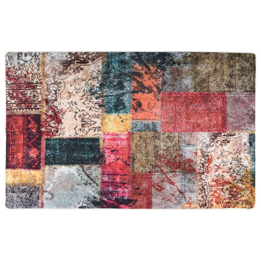 vidaXL Tapis lavable antidérapant Patchwork 160x230 cm Multicolore