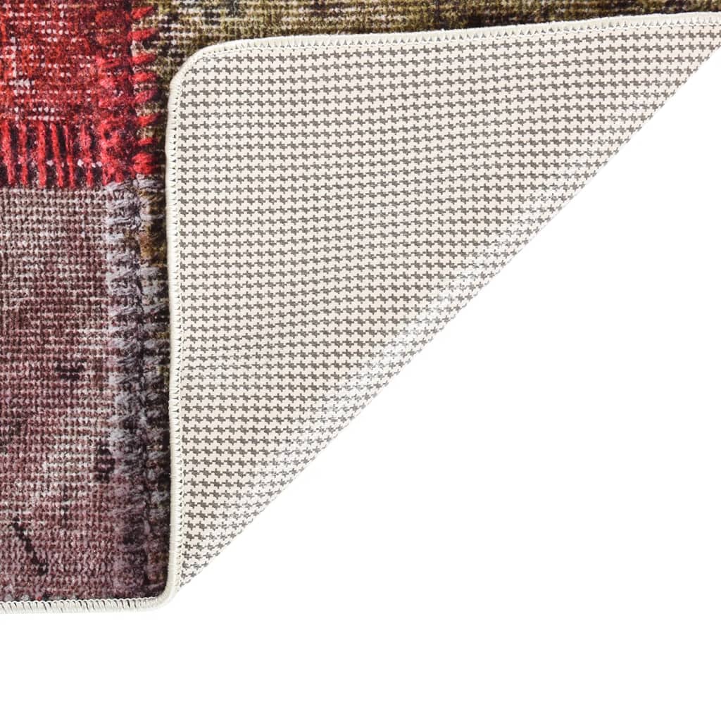 vidaXL Tapis lavable antidérapant Patchwork 190x300 cm Multicolore