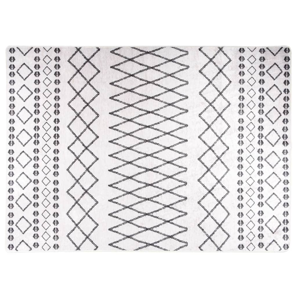 vidaXL Tapis lavable antidérapant 120x180 cm Noir et blanc