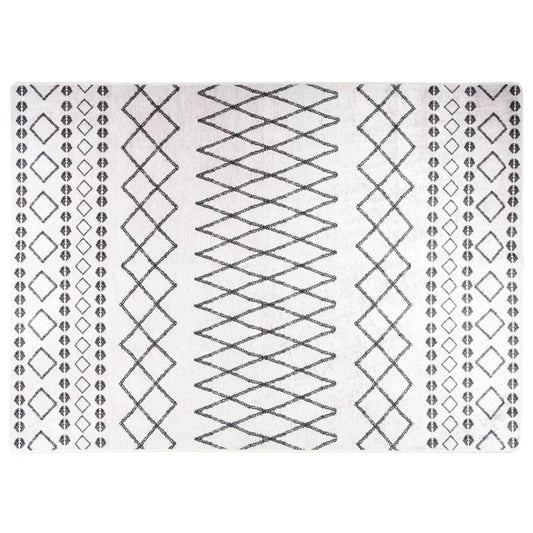 vidaXL Tapis lavable antidérapant 120x180 cm Noir et blanc