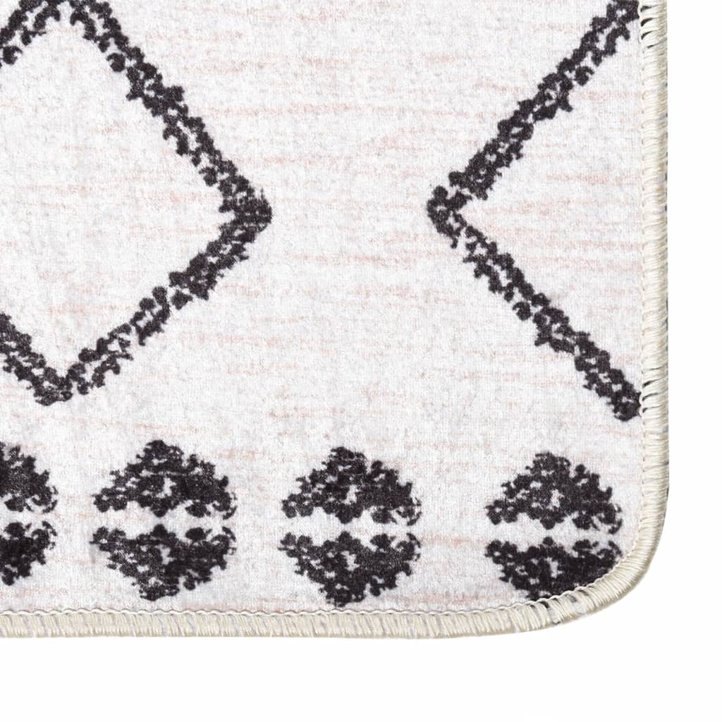 vidaXL Tapis lavable antidérapant 120x180 cm Noir et blanc