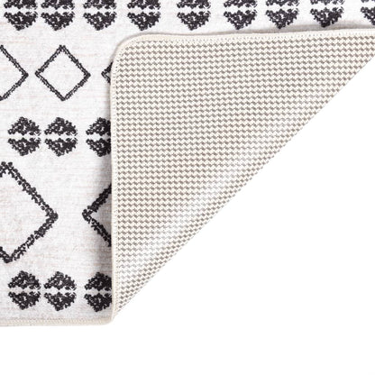 vidaXL Tapis lavable antidérapant 120x180 cm Noir et blanc