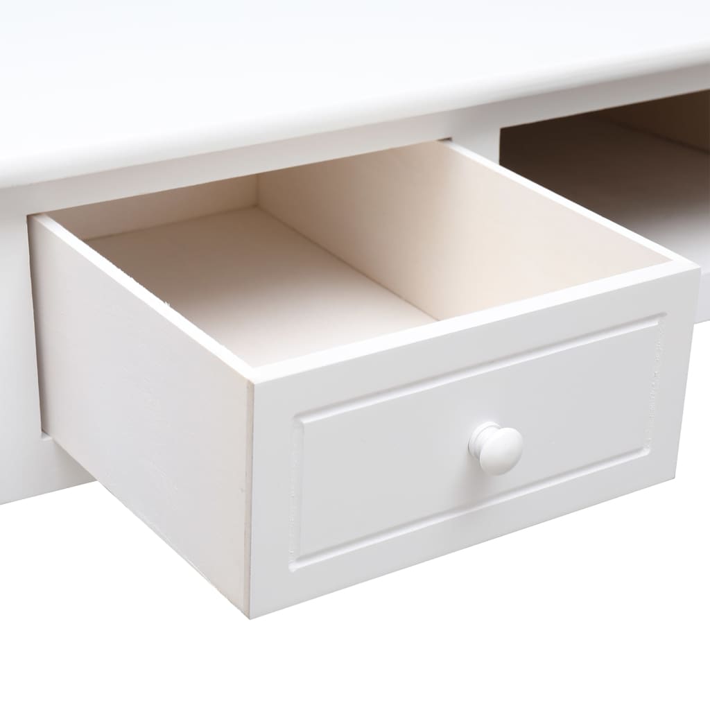 vidaXL Buffet Blanc 108x45x76 cm Bois de Paulownia massif