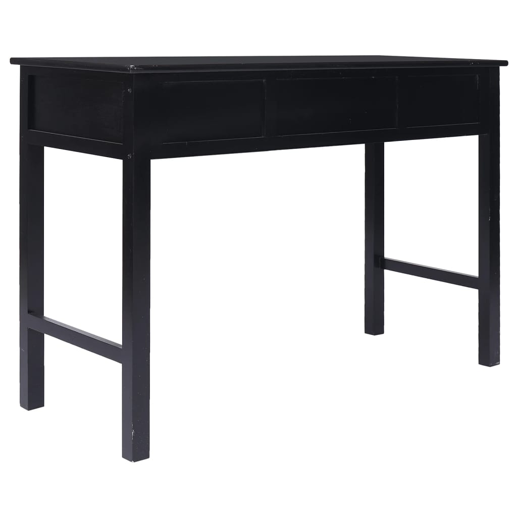 vidaXL Buffet Noir 108x45x76 cm Bois de Paulownia massif