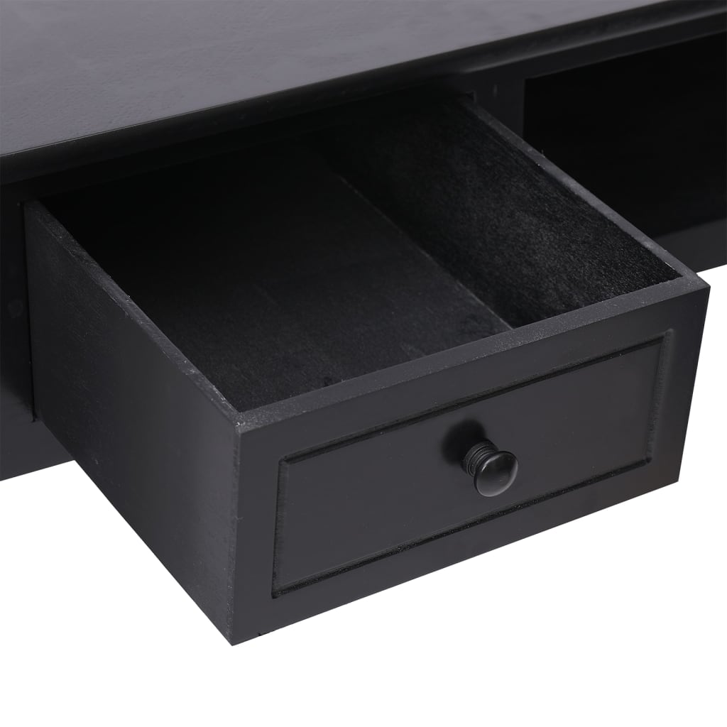 vidaXL Buffet Noir 108x45x76 cm Bois de Paulownia massif