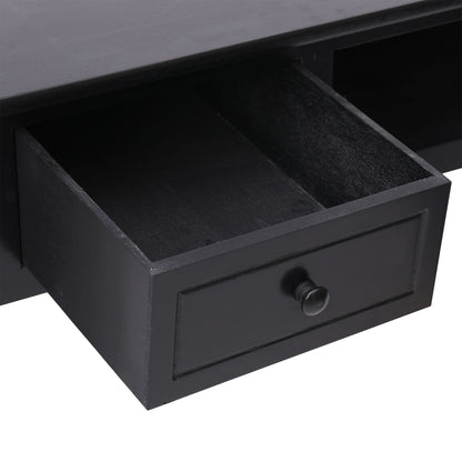 vidaXL Buffet Noir 108x45x76 cm Bois de Paulownia massif