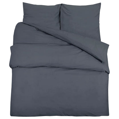 vidaXL Ensemble de housse de couette Anthracite 200x220 cm Microfibre