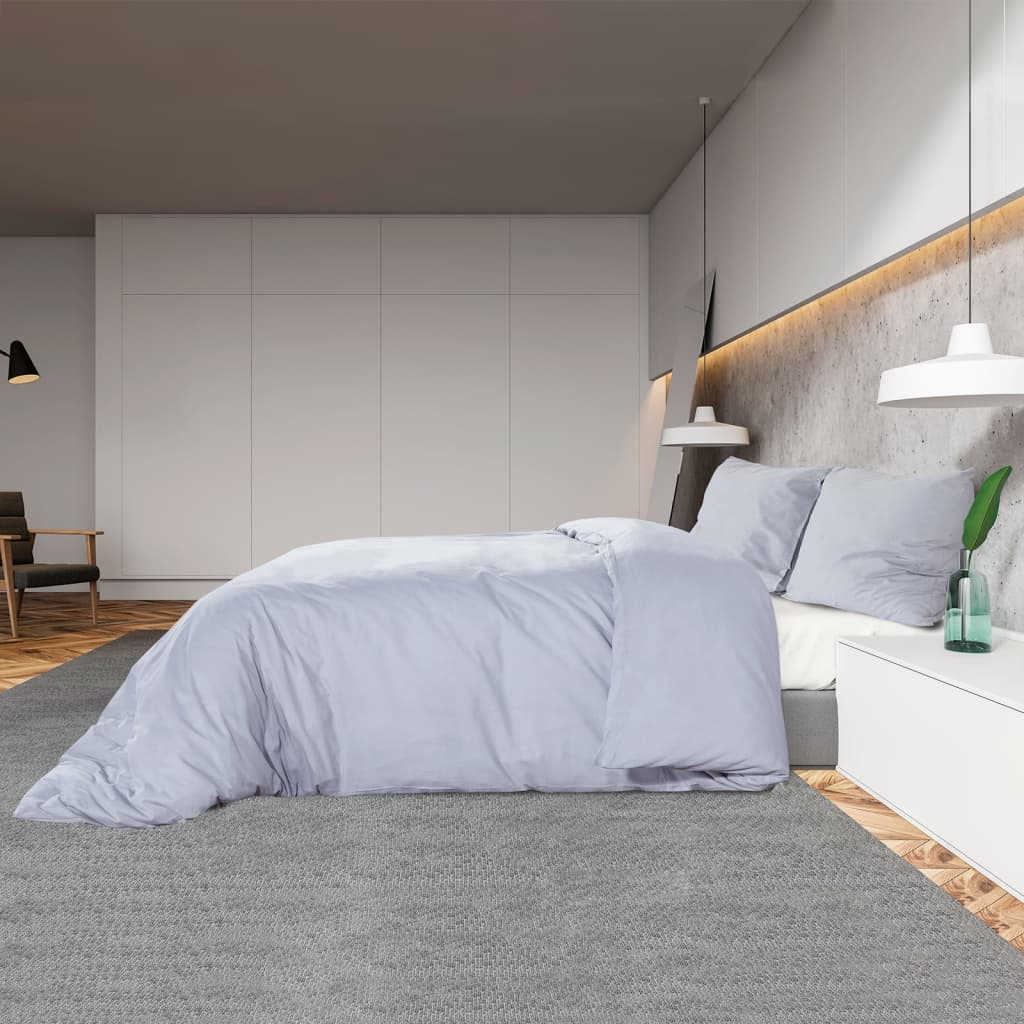 vidaXL Ensemble de housse de couette Gris 240x220 cm Microfibre légère